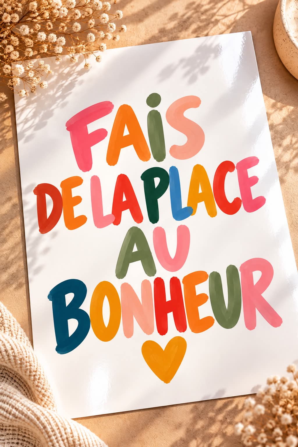 Fais de la place au bonheur
